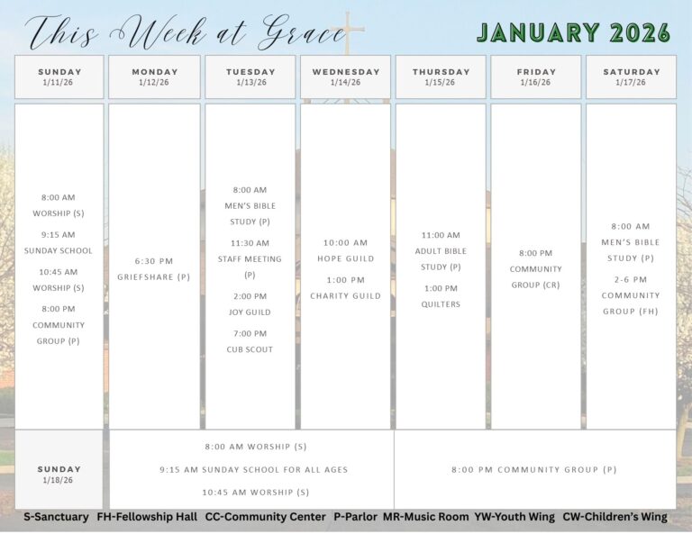 This Week At Grace 1.12.26