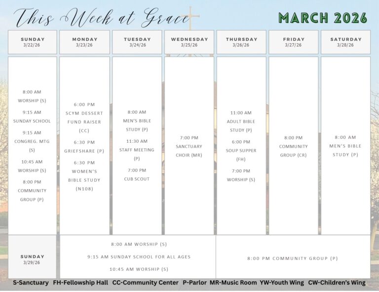 This Week At Grace 3.23.26