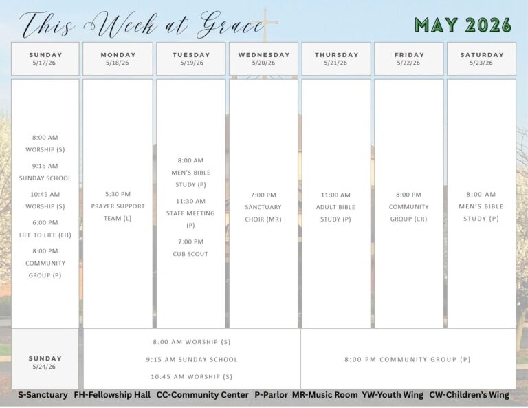 This Week At Grace 5.18.26